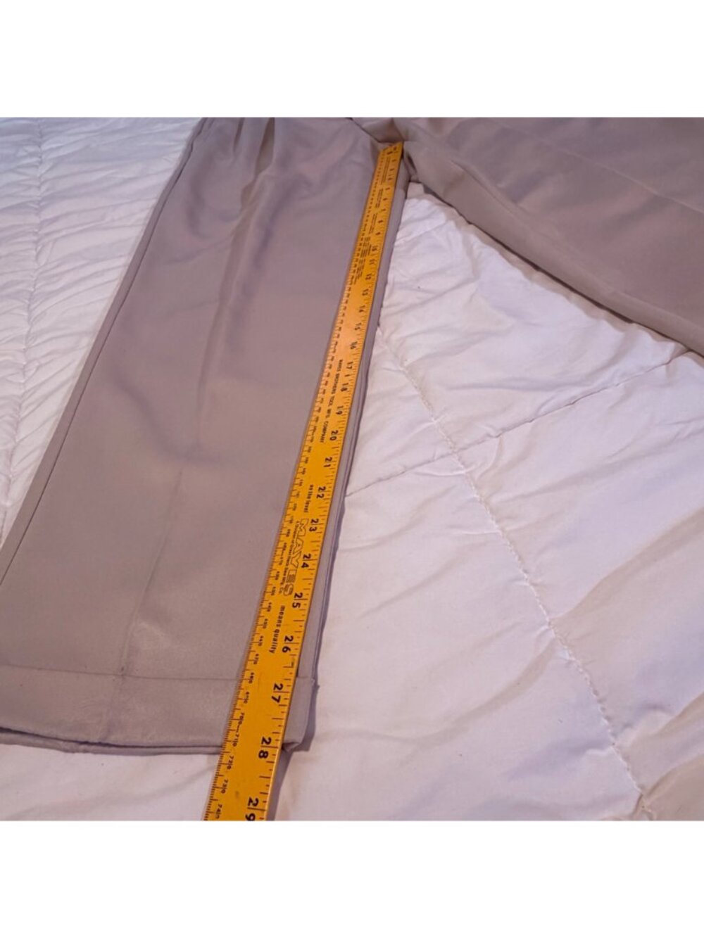 Savane Comfort Plus Mens Pleated Dress Pants 34W X 29L Stone Beige Polyester Coo - Picture 2 of 8